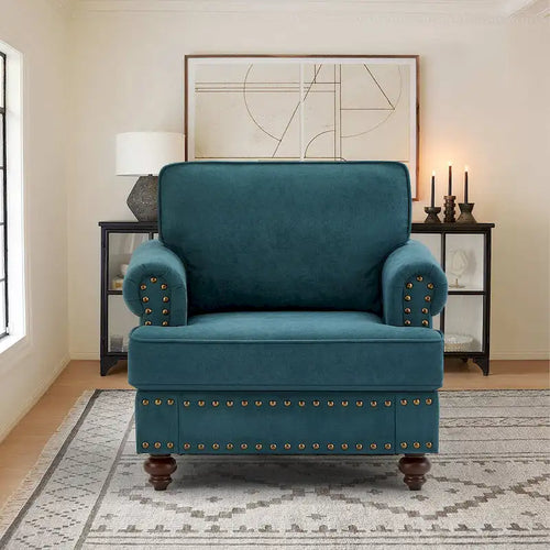 37.2 Fauteuil d'appoint en chenille clouté