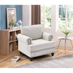 37.2 Fauteuil d'appoint en chenille clouté