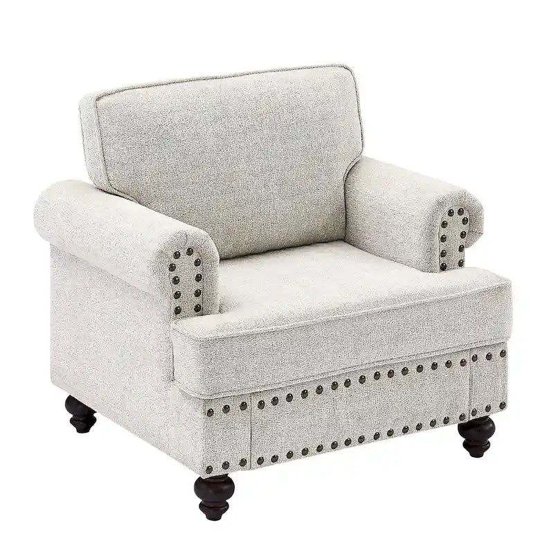 37.2 Fauteuil d'appoint en chenille clouté