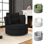 Fauteuil d'appoint rembourré pivotant large de 88,1 cm en chenille de style moderne et doux