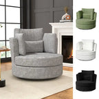 Fauteuil d'appoint rembourré pivotant large de 88,1 cm en chenille de style moderne et doux