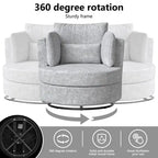 Fauteuil d'appoint rembourré pivotant large de 88,1 cm en chenille de style moderne et doux