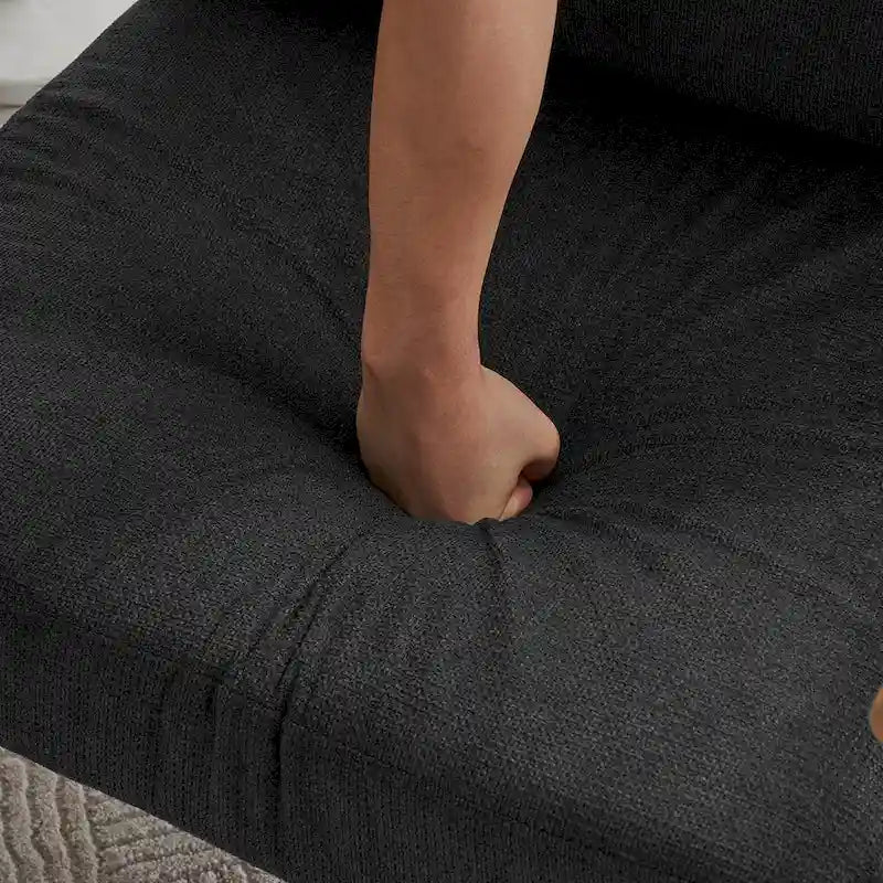 Fauteuil d'appoint rembourré pivotant large de 88,1 cm en chenille de style moderne et doux