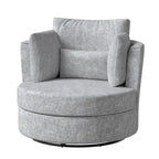 Fauteuil d'appoint rembourré pivotant large de 88,1 cm en chenille de style moderne et doux