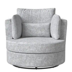 Fauteuil d'appoint rembourré pivotant large de 88,1 cm en chenille de style moderne et doux