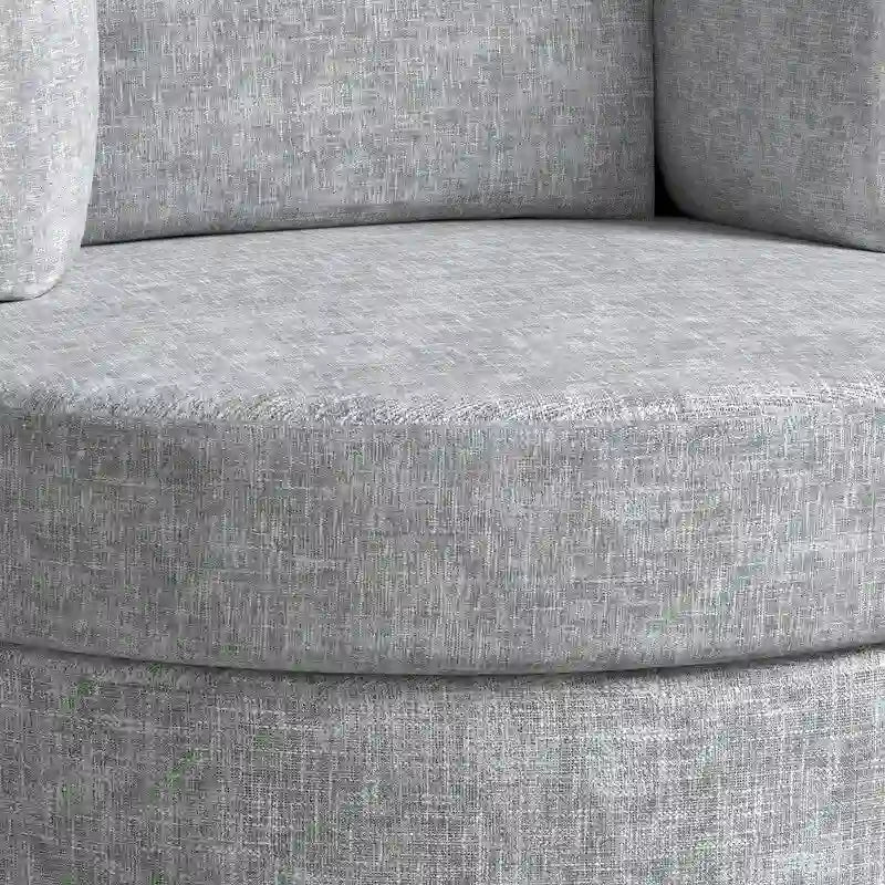 Fauteuil d'appoint rembourré pivotant large de 88,1 cm en chenille de style moderne et doux