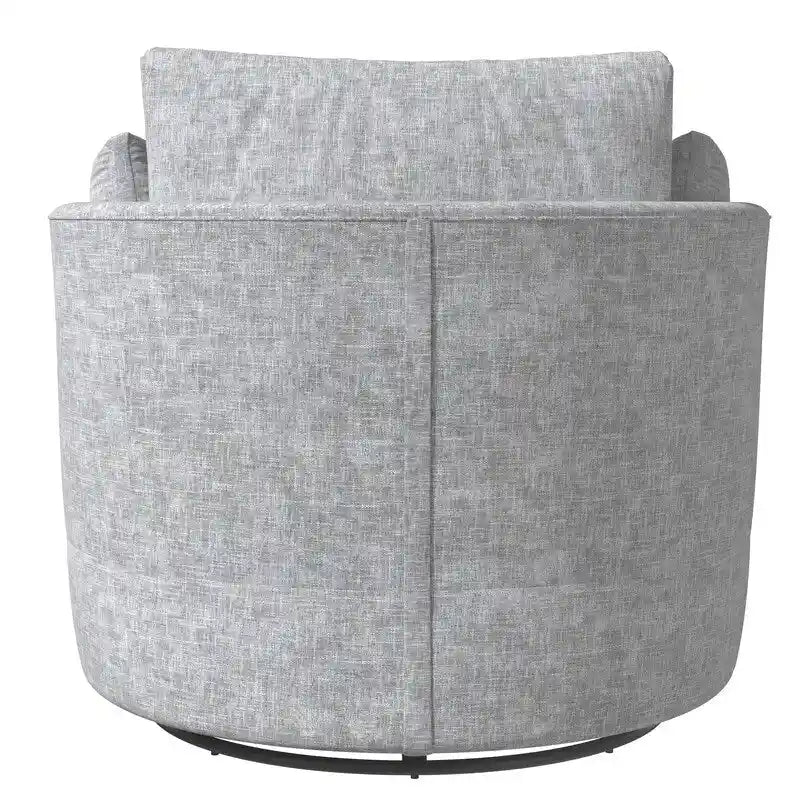Fauteuil d'appoint rembourré pivotant large de 88,1 cm en chenille de style moderne et doux