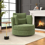 Fauteuil d'appoint rembourré pivotant large de 88,1 cm en chenille de style moderne et doux