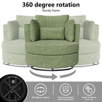 Fauteuil d'appoint rembourré pivotant large de 88,1 cm en chenille de style moderne et doux