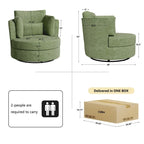 Fauteuil d'appoint rembourré pivotant large de 88,1 cm en chenille de style moderne et doux