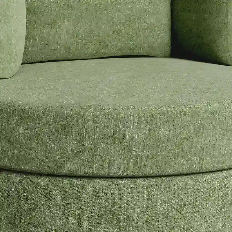 Fauteuil d'appoint rembourré pivotant large de 88,1 cm en chenille de style moderne et doux