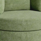 Fauteuil d'appoint rembourré pivotant large de 88,1 cm en chenille de style moderne et doux