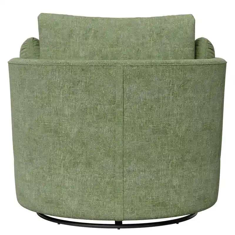 Fauteuil d'appoint rembourré pivotant large de 88,1 cm en chenille de style moderne et doux