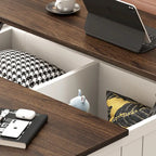 Table basse relevable de style rustique avec rangement