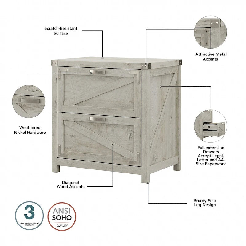 Bureau en L de 60 W avec classeur et bibliothèque