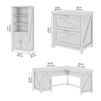 Bureau en L de 60 W avec classeur et bibliothèque