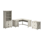Bureau en L de 60 W avec classeur et bibliothèque
