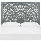 Tête de lit Home Remedy grise avec motif découpé en noyer