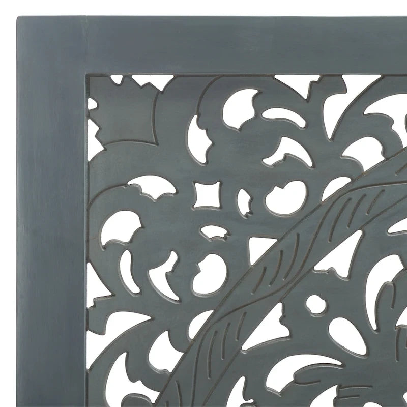 Tête de lit Home Remedy grise avec motif découpé en noyer