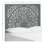 Tête de lit Home Remedy grise avec motif découpé en noyer
