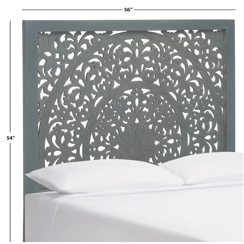 Tête de lit Home Remedy grise avec motif découpé en noyer