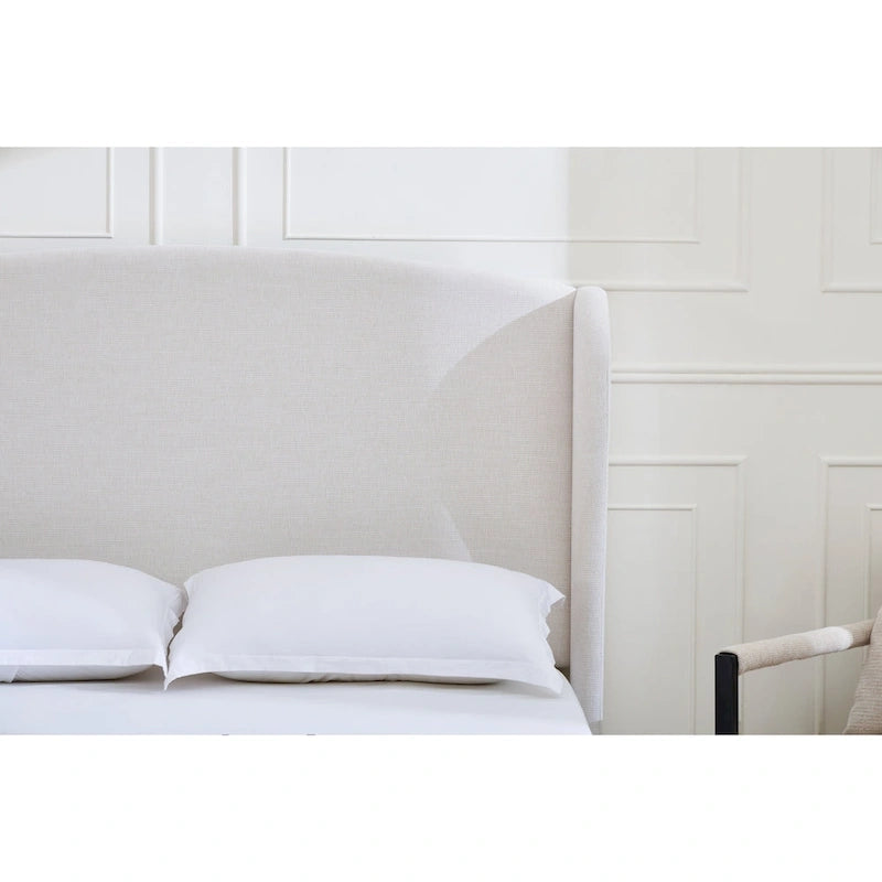 - Cadre de lit classique Windsor avec tête de lit capitonnée à oreilles