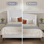 - Cadre de lit classique Windsor avec tête de lit capitonnée à oreilles