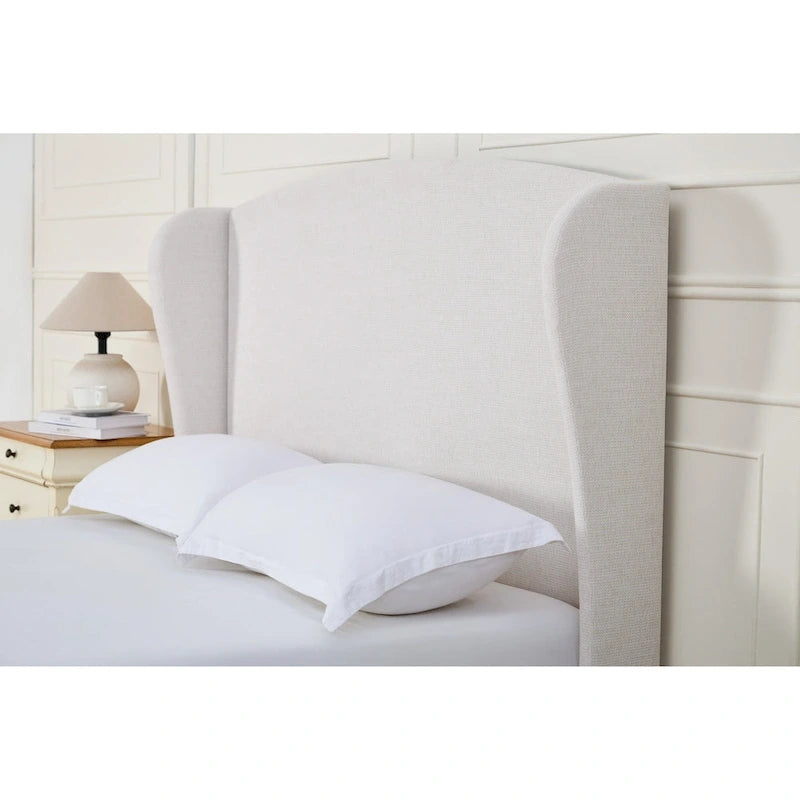 - Cadre de lit classique Windsor avec tête de lit capitonnée à oreilles