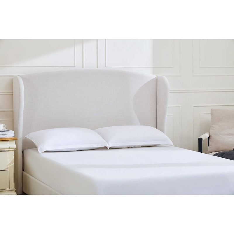 - Cadre de lit classique Windsor avec tête de lit capitonnée à oreilles