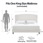 - Cadre de lit classique Windsor avec tête de lit capitonnée à oreilles