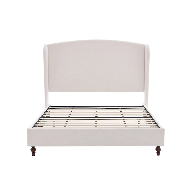 - Cadre de lit classique Windsor avec tête de lit capitonnée à oreilles