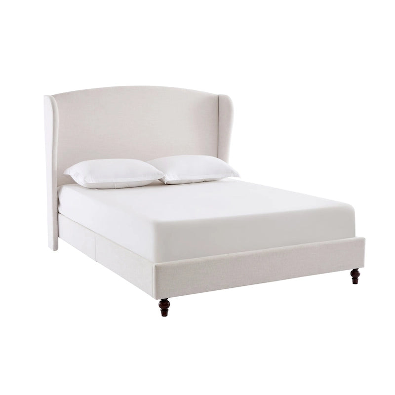 - Cadre de lit classique Windsor avec tête de lit capitonnée à oreilles