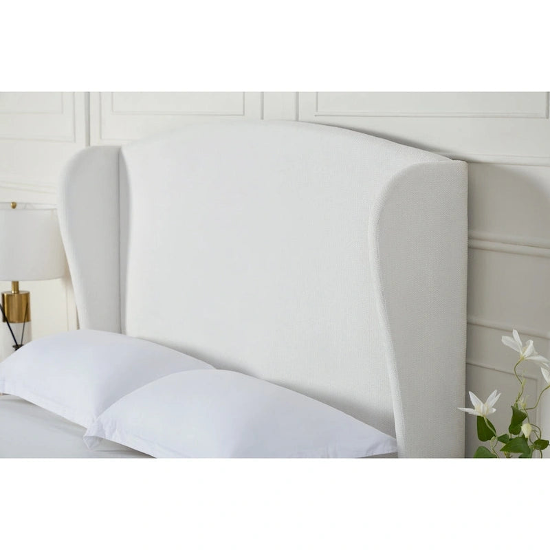 - Cadre de lit classique Windsor avec tête de lit capitonnée à oreilles