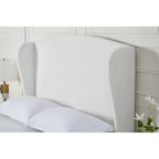 - Cadre de lit classique Windsor avec tête de lit capitonnée à oreilles