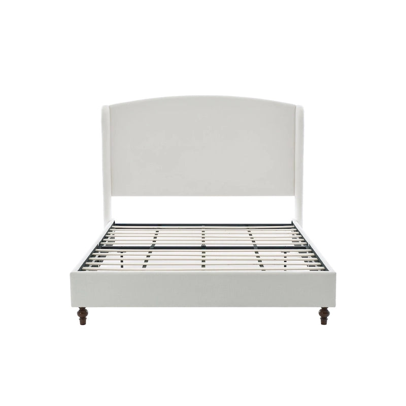 - Cadre de lit classique Windsor avec tête de lit capitonnée à oreilles