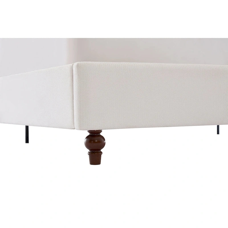 - Cadre de lit classique Windsor avec tête de lit capitonnée à oreilles