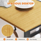 Bureau d'ordinateur moderne avec sac de rangement et support pour casque pour chambres à coucher, coins bureau ou petits bureaux à domicile
