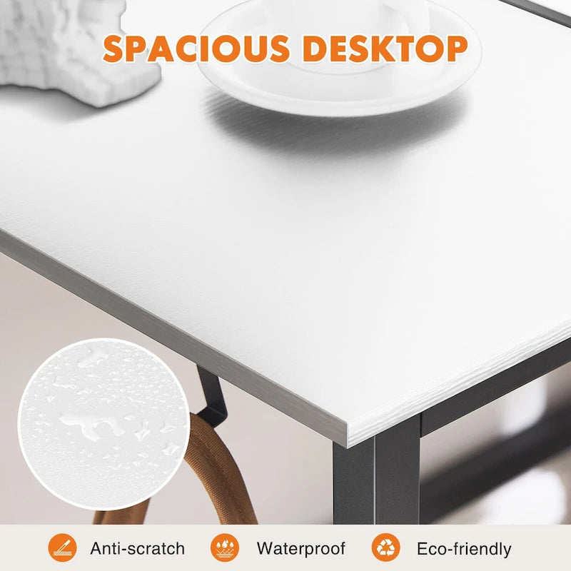 Bureau d'ordinateur moderne avec sac de rangement et support pour casque pour chambres à coucher, coins bureau ou petits bureaux à domicile