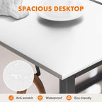 Bureau d'ordinateur moderne avec sac de rangement et support pour casque pour chambres à coucher, coins bureau ou petits bureaux à domicile