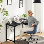 Bureau d'ordinateur moderne avec sac de rangement et support pour casque pour chambres à coucher, coins bureau ou petits bureaux à domicile