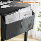 Bureau d'ordinateur moderne avec sac de rangement et support pour casque pour chambres à coucher, coins bureau ou petits bureaux à domicile