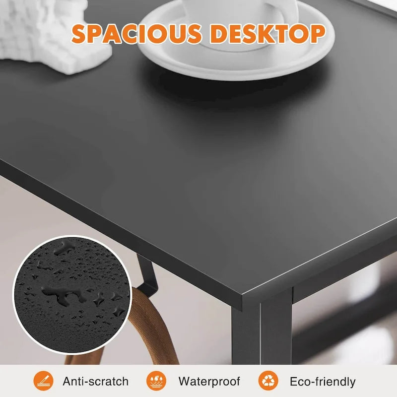 Bureau d'ordinateur moderne avec sac de rangement et support pour casque pour chambres à coucher, coins bureau ou petits bureaux à domicile