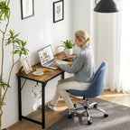 Bureau d'ordinateur moderne avec sac de rangement et support pour casque pour chambres à coucher, coins bureau ou petits bureaux à domicile
