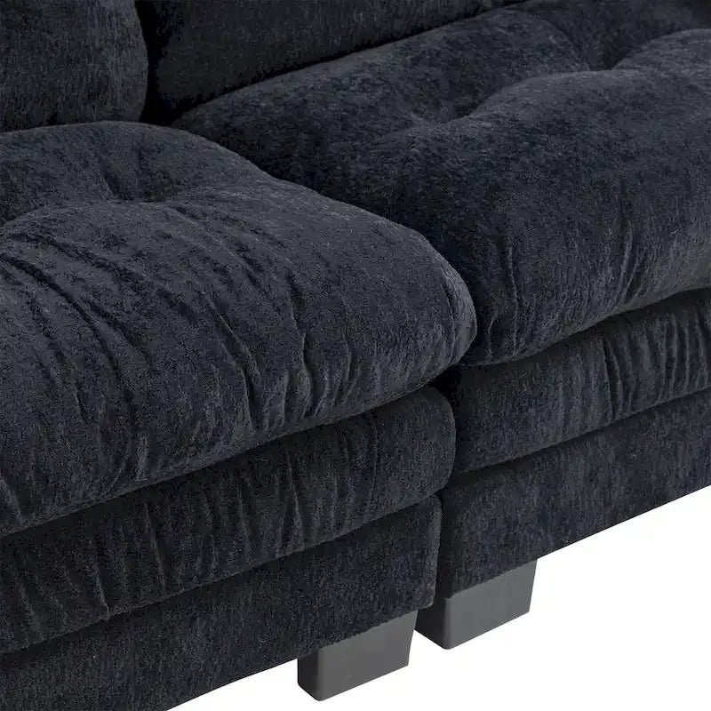 Canapé 3 places rembourré 84 cm avec coussins en mousse à mémoire de forme double couche et coussins de confort offerts