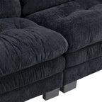 Canapé 3 places rembourré 84 cm avec coussins en mousse à mémoire de forme double couche et coussins de confort offerts