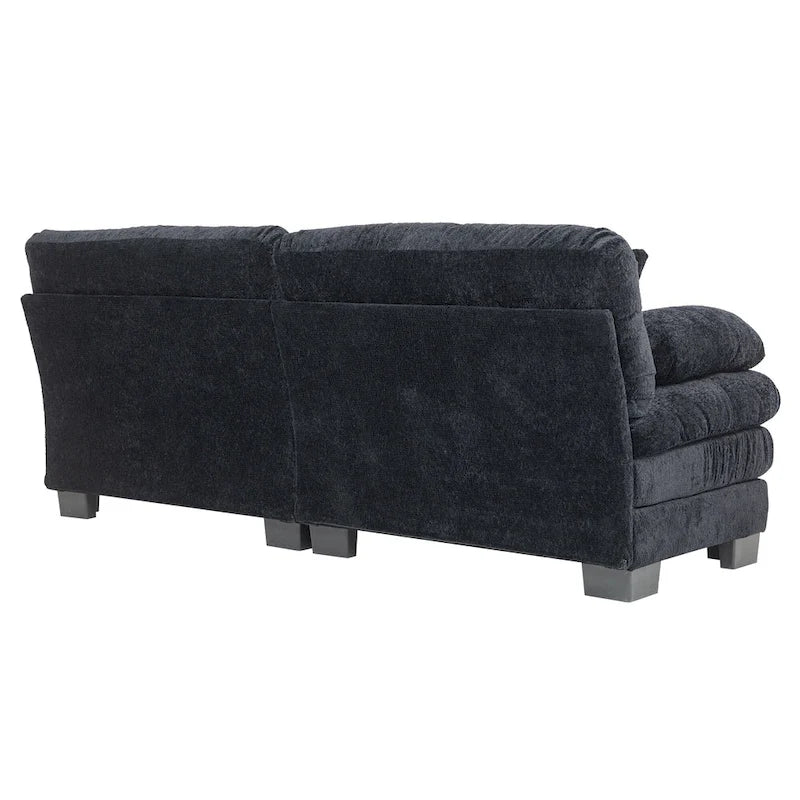 Canapé 3 places rembourré 84 cm avec coussins en mousse à mémoire de forme double couche et coussins de confort offerts