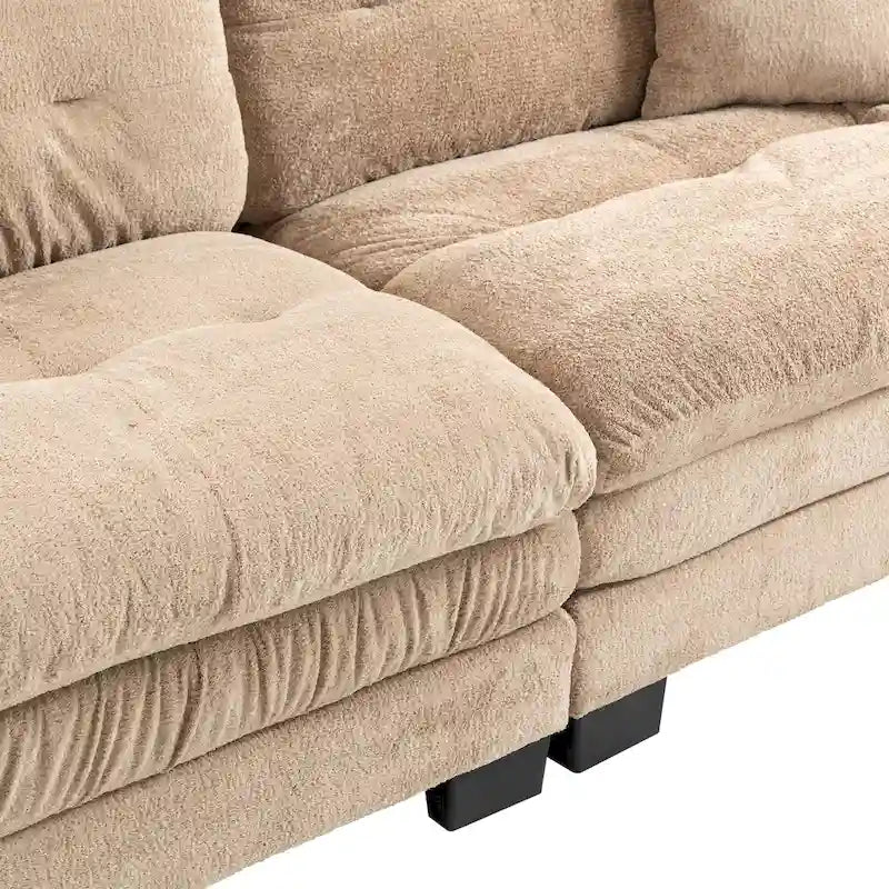 Canapé 3 places rembourré 84 cm avec coussins en mousse à mémoire de forme double couche et coussins de confort offerts