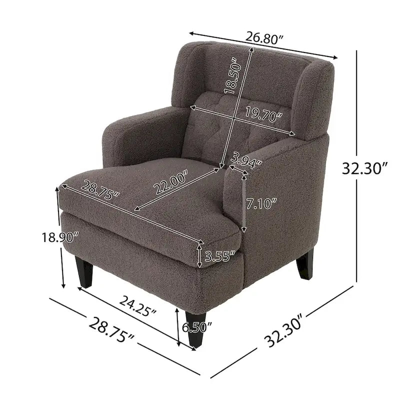 Fauteuil d'appoint capitonné pour salon et chambre à coucher