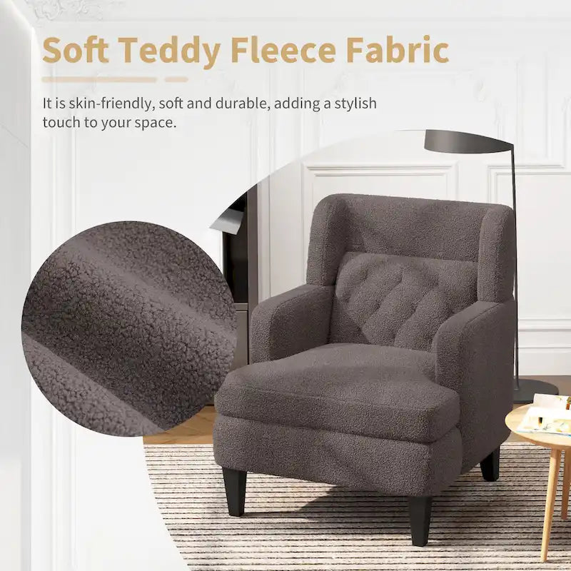 Fauteuil d'appoint capitonné pour salon et chambre à coucher