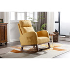 Fauteuil-planeur moderne, fauteuil inclinable avec pieds en bois et poche latérale, fauteuil à bascule d'appoint pour chambre de bébé avec dossier haut